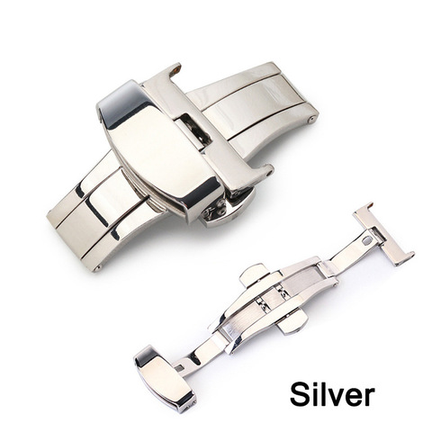 High Quality 316L Stainless Steel Butterfly Buckle Double Push Button Fold Watch Buckle for Watchstrap 12mm 16mm 18mm 20mm 22mm ► Photo 1/6