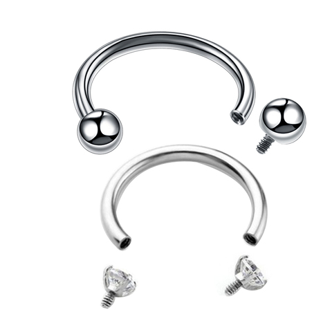 1Pc Surgical Steel Internally Thread  Ball Horseshoe Rings Piercing Ear Tragus Eyebrow Lip Ring Nose Hoop Septum Jewelry ► Photo 1/6