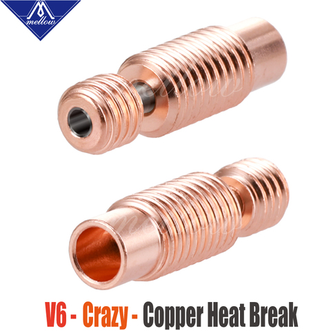 Mellow All-Metal NF V6-Crazy Heat Break Copper & Stainless Steel 3D Printer Nozzle Throat For 1.75mm E3D V6 HOTEND Heater Block ► Photo 1/6