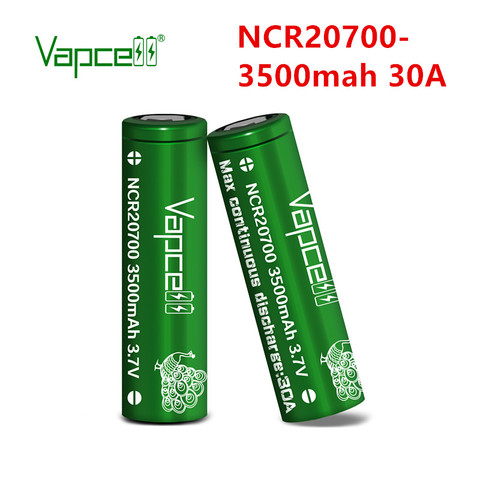 100% Original Vapcell NCR 20700 3500mah 30A 3.7V rewrapped 2070C rank No.1 lithium Rechargeable batteries for flashlight ► Photo 1/6
