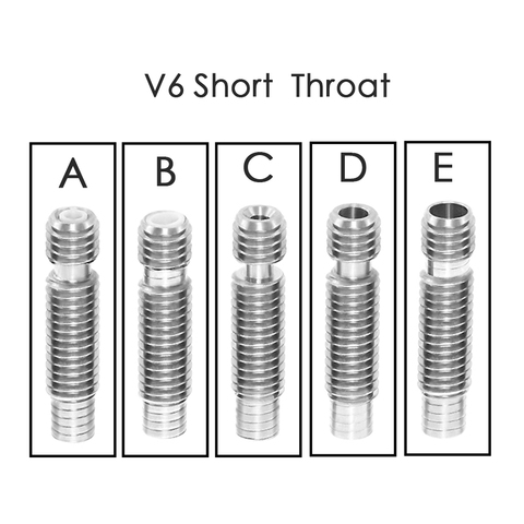 5pcs 3D printer V6 M6*26 Nozzle heat break throat for the 3D printer unit 1.75/3.0mm with or without tube inside ► Photo 1/6