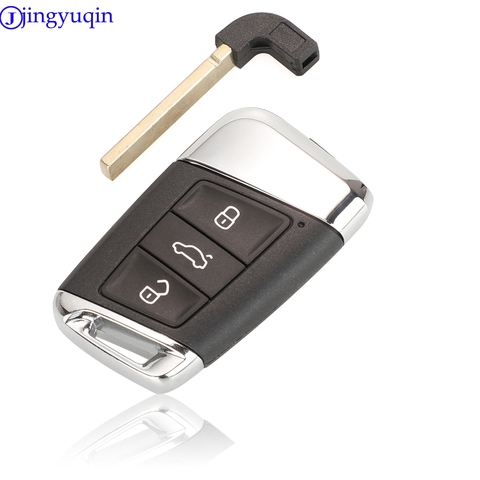 jingyuqin 3 Buttons Smart Car Key Shell Case For Volkswagen VW Passat B8 New Magotan B5 Skoda A7 Variant Auto Insert Key Blade ► Photo 1/6