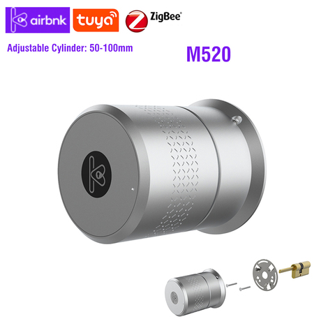 Airbnk M520 Tuya Zigbee Smart Lock Cylinder Fingerprint Lock Bluetooth For Door 50-100mm Thickess WIFI Lock For Smart Home Lock ► Photo 1/6