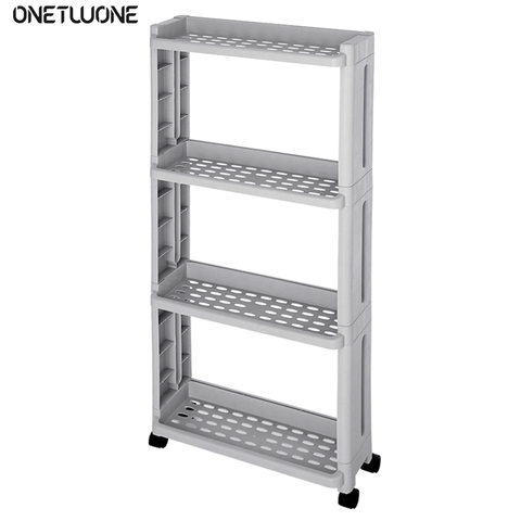 2/3/4 Layer Gap Kitchen Storage Shelf Rack Slim Slide Tower Movable Assemble With Wheels Bathroom Accessories Kitchen Organizer ► Photo 1/6