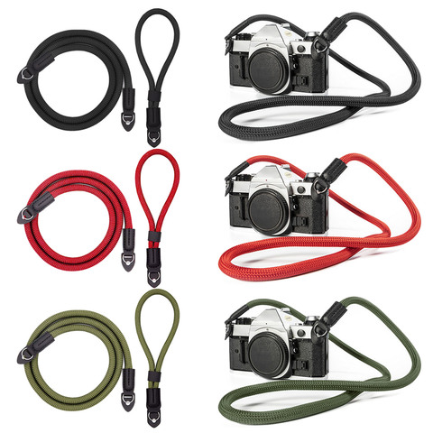 Besegad Vintage Camera Strap Set Handmade Nylon Leather Neck Shoulder Sling Belt w/Wrist Strap for Leica Nikon Fuji Pentax Canon ► Photo 1/6