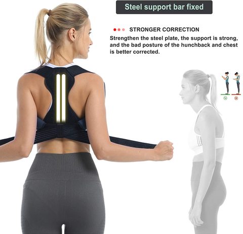 Men&Women Posture Corrector Back Support Belt Clavicle Spine Lumbar Brace Corset Posture Correction Stop Slouching Back Trainer ► Photo 1/6