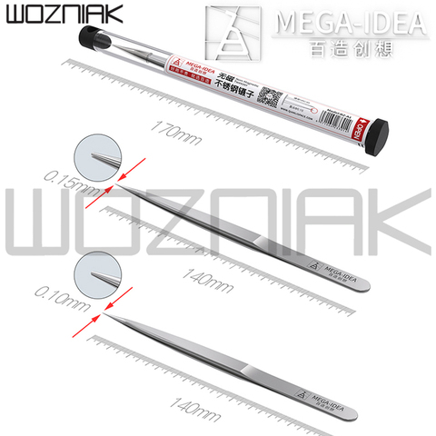 MEGA-IDEA Non-Magnetic Tweezer Stainless Steel Anti-Rust Wear-resistance Precision Tweezer  0.1mm 0.15mm for Mobile Phone Repair ► Photo 1/6