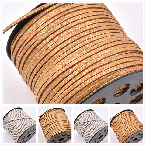 5meter/lot Shiny 3mm Double-sided Flat Faux Suede Braided Cord Korean Velvet Leather Beading Bracelet Cord for Jewelry Making ► Photo 1/4