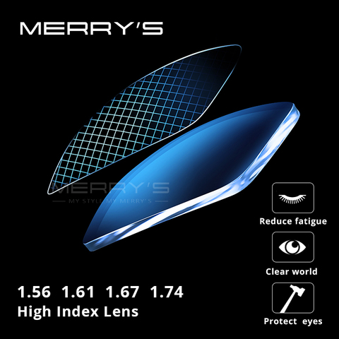 MERRYS Anti Blue Light Blocking Lens B2 Series 1.56 1.61 1.67 Optical Prescription Glasses Lens Myopia Hyperopia Thin HMC Lenses ► Photo 1/6