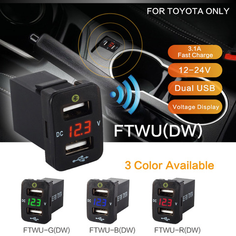 car accessories interior auto gps tracker toyota corolla location Parking car charger 12V 24V dual usb Voltage monitoring Voltme ► Photo 1/6