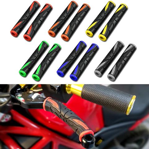 2pcs Motorcycle Bike Handlebar Cover Motorcycle Rubber Soft Handle Bar Anti-Slip Brake Lever Grips Protector Handlebar Cover ► Photo 1/6