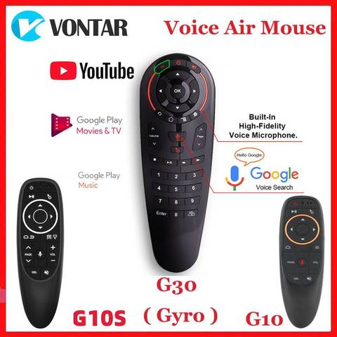 G10 G10S G30 Google Voice Remote Control Gyro Sensing IR Learning Mini 2.4G Wireless Air Mouse Keyboard for X96 MAX H96 X3 Box ► Photo 1/5
