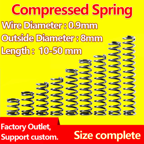 Compressed Spring Wire Diameter 0.9mm, Outer Diameter 8mm Pressure Spring Mechanical Spring Return Spring Release Spring ► Photo 1/6