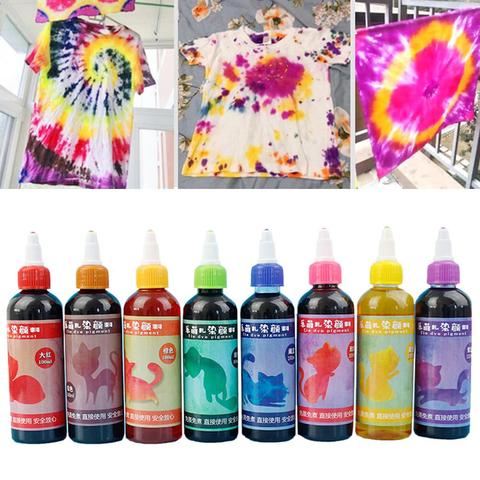 Tie Dye Kit Non-toxic DIY Garment Graffiti Fabric Textile Paint 100ml Colorful Clothing Tie Dye Kit Pigment Set Craft Art Access ► Photo 1/6