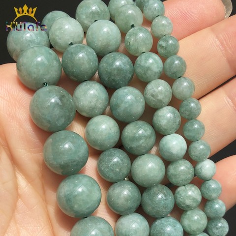 6 8 10 12mm Burmese Jades Stone Beads Natural Loose Spacer Beads For Jewelry Making Round Beads DIY Bracelet Accessories 15'' ► Photo 1/6