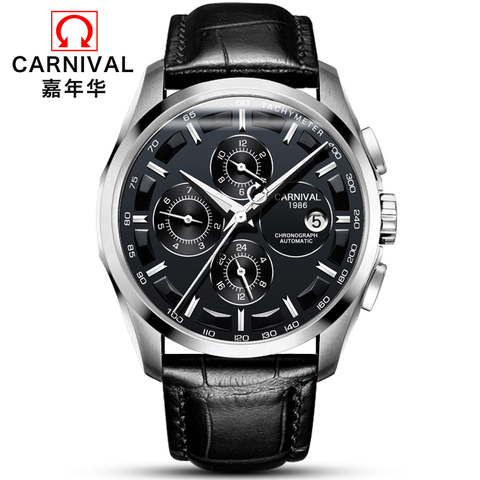 Multifunction Automatic Watch Men Mechanical Watches Luxury brand CARNIVAL Sport Watch Sapphire Calendar 30m Waterproof Luminous ► Photo 1/6