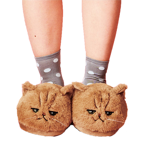 Millffy cute New arrival lovely PLUSH KITTEN SOFT ANIMAL Cat Women Plush Slippers Ladies home BEDROOM Slippers ► Photo 1/6