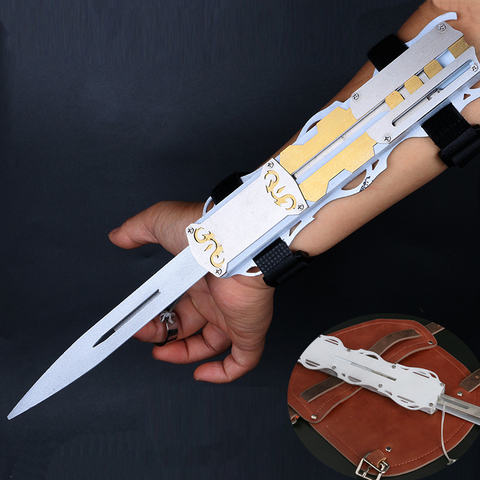 2022 new metal sleeve sword cosplay killer hidden blade Edward weapon sleeve sword + leather case props children Halloween gift ► Photo 1/6