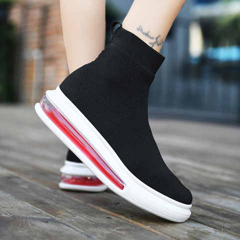 2022 New Women Flat Platform Sock Shoes for Women Breathable Mesh Sneakers Women Shoes Ladies Sneakers Air Cushion Sneakers ► Photo 1/6