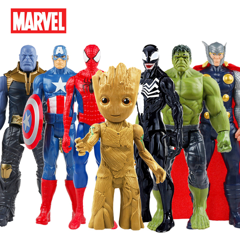 30CM Marvel Avengers Venom Spiderman Captain America Wolverine Hulk Iron Man Groot Thanos Collection Action Figure Hot Toys Kids ► Photo 1/6