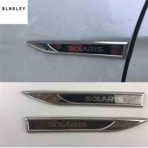 Free shipping 2pcs/lot stainless steel both sides Fender decoration cover for Hyundai SOLARIS car accessories ► Photo 1/5