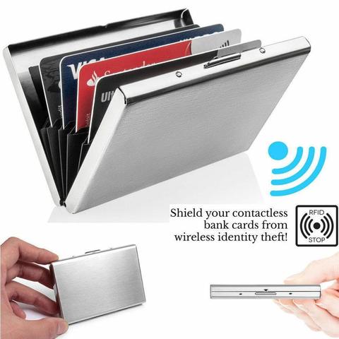 Rfid Blocking Protection Men id Credit Card Holder Wallet Leather