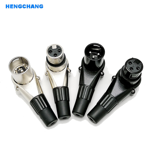 3 pole Right angle XLR connector Male Female XLR 3 Pin micphone Plug Audio Cable Connector Multi-directional connector 10pcs/lot ► Photo 1/6