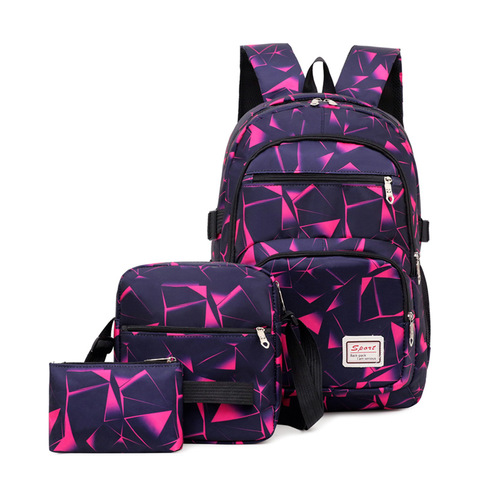 3pcs/set Male backpacks high school bags for women 2022 boys one shoulder big student travel bag men school backpack mochila ► Photo 1/6