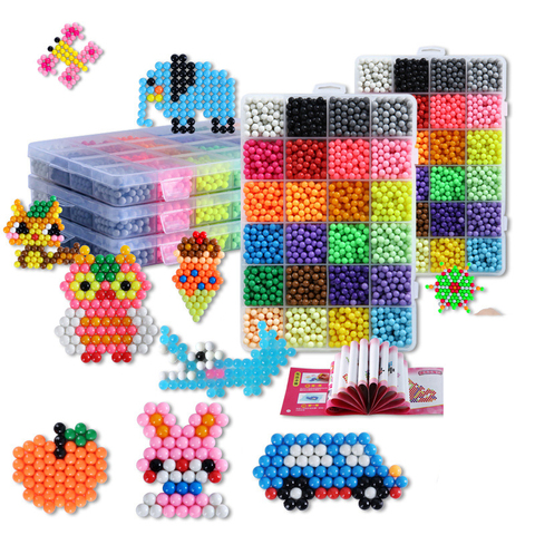 DIY Fuse Beads Magic Water Creative beads set Pen Tweezer Pegboard Kit Accessories Girls Gift kids toys for Children6 8 10 years ► Photo 1/6