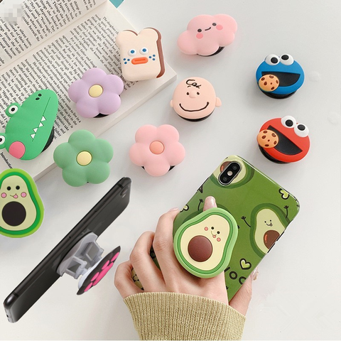 NEW Cartoon Round Universal Mobile Phone Ring Holder Airbag Gasbag fold Stand Bracket Mount For iPhone XR Samsung Huawei Xiaomi ► Photo 1/6