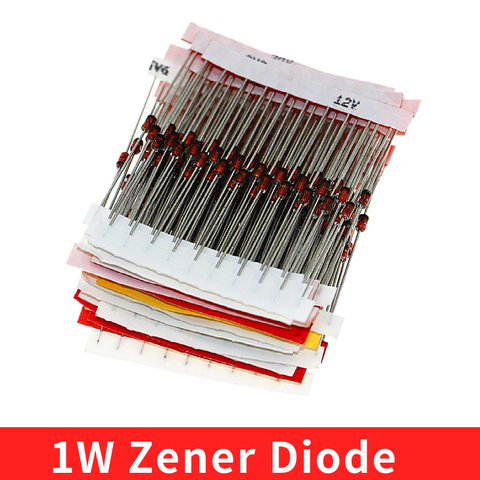 1W Zener Diode Assorted Kit (3V 3.3V 3.6V 5.1V 5.6V 7.5V 10V 12V 13V 15V 16V 18V 20V 22V 24V 30V 33V 39V) Assortment Set ► Photo 1/6