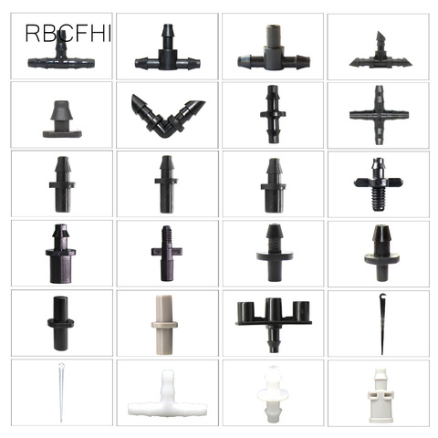 RBCFHl Garden irrigation connector Barbed Single Double Tee Elbow Cross Coupling Watering Fitting For 3/5 4/7mm Hose ► Photo 1/6