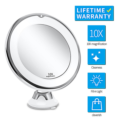 Led Mirror Flexible Makeup, Magnifying Makeup Mirror With Suction Cups