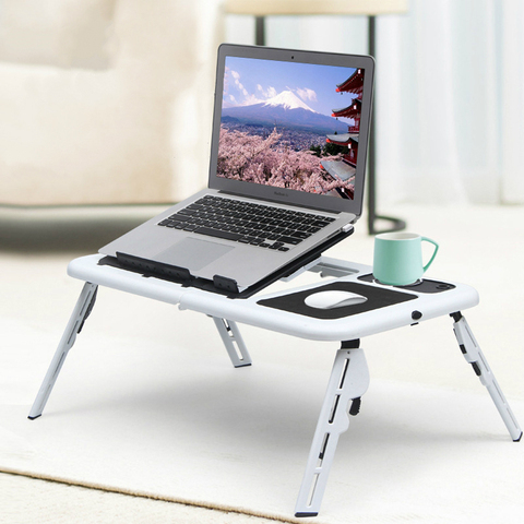 Laptop desk Multifunctional notebook computer table stand-type folding computer table USB cooling bed notebook computer stand ► Photo 1/6