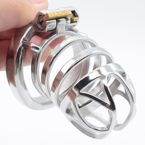 Male Chastity Device Gay Bird Cage Lock Restraint Ring Stainless Steel Men  BDSM