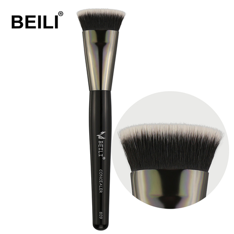 BEILI 1 piece Black Make up Brush Synthetic hair Concealer Foundation Face Contour Single Makeup Brushes ► Photo 1/6