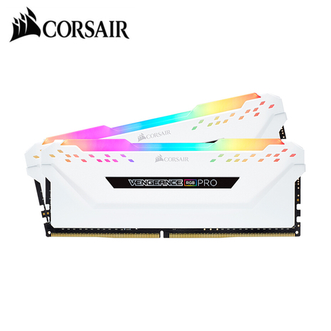 CORSAIR Vengeance 16GB(2X8) RGB PRO RAM Memoria Module Dual-channel DDR4 PC4 3000Mhz 3200Mhz DIMM C16 C18 RGB Memory Kit-White ► Photo 1/6