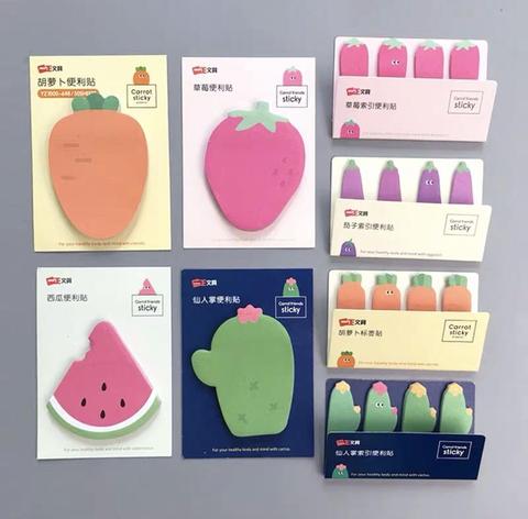 Sharkbang 50 Sheets Kawaii Cute Carrot Strawberry N Times Sticky Notes Label Index Sticker Paperlaria Stationery ► Photo 1/6