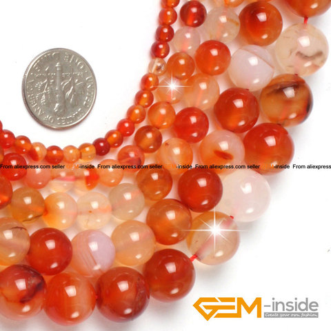 Natural Red Carnelian Round Beads For Jewelry Making Strand 15 inch  DIY Jewelry Bead For Bracelet Necklace Making 6mm 8mm 10mm ► Photo 1/6