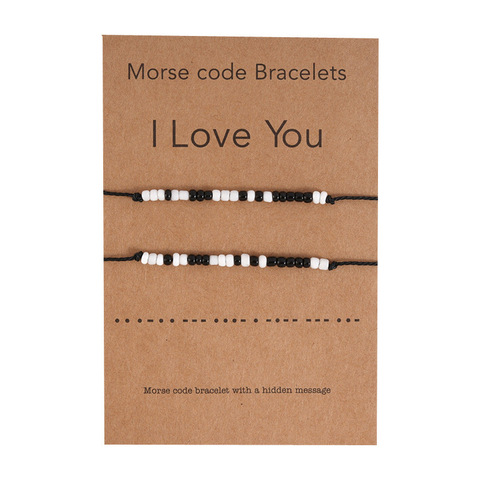 Gift For Boyfriend Girlfriend Small Love Gift Morse Code Bracelets Party Favor Anniversary Present Valentines Day Gift ► Photo 1/5