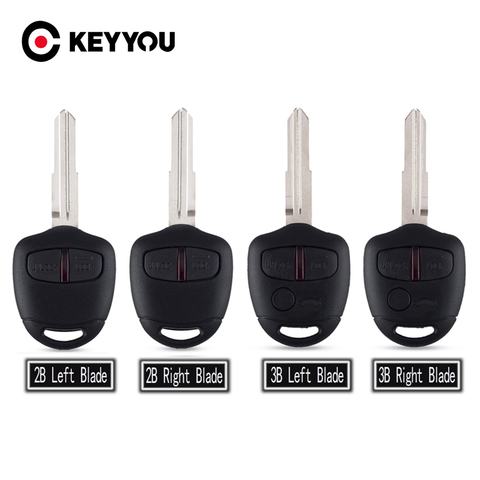 KEYYOU Remote Car Key Shell Case For Mitsubishi Pajero Sport Outlander Grandis ASX MIT11/MIT8 Uncut Blade 2/3 Buttons ► Photo 1/6