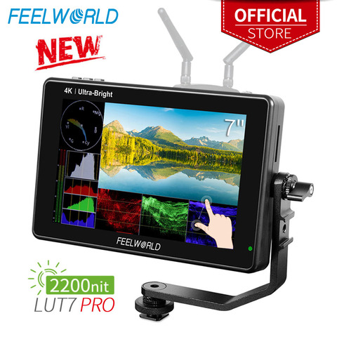 FEELWORLD LUT7 PRO 7 Inch 2200nits 3DLUT Touch Screen DSLR Camera Field Director AC Monitor with F970 External Power Install Kit ► Photo 1/6