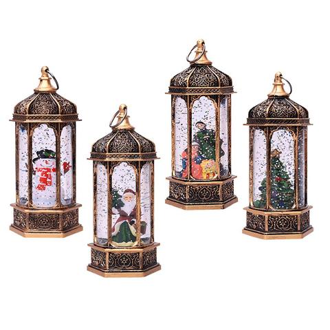 Christmas Led Lantern Santa Candle Tea Light Jesus Window Hanging Ornament New Year Night Light Home Party Decoration Gift ► Photo 1/6