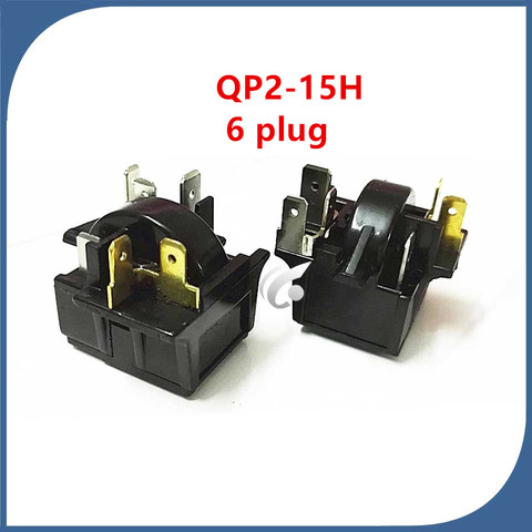 1pcs new for Refrigerator fittings Refrigerator freezer PTC starter thermal protector relay QP2-15H 6 plug ► Photo 1/1