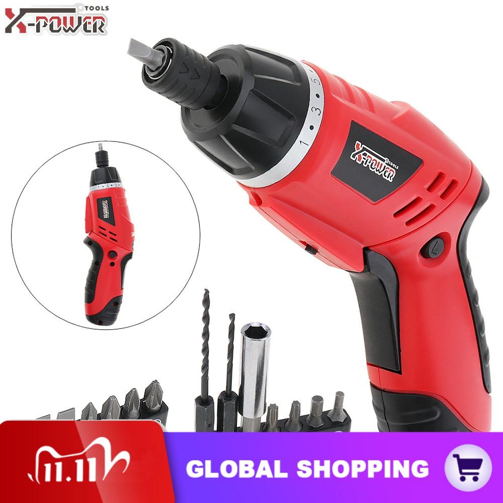 Mini Electric Screwdriver Household 4.8V Cordless LED Light Rechargeable Battery