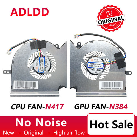 Laptop cpu gpu cooling fan cooler for MSI GE63 GP63 GL63 GE63VR GE73 GE73VR GP73 GL73 PAAD06015SL-N417 N384 DC 5V 0.55A ► Photo 1/5