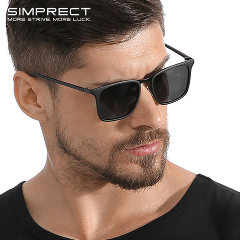 SIMPRECT TR90 Polarized Sunglasses Men 2022 UV400 High Quality Square Sunglasses Retro Anti-glare Driver's Sun Glasses For Men ► Photo 1/6