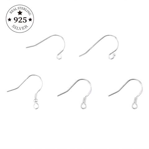 925 Sterling Silver 6Pcs 12-19mm Earring Findings Ear Clasps Hooks Fitting DIY Jewelry Making Accessories Hook Ear wire Supplies ► Photo 1/6