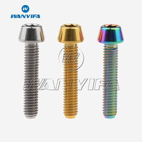 Wanyifa Titanium Ti Bolts M4 x 8 15 20mm Allen Key Taper Head Bolt Screw for Bicycle Thumb Shifter ► Photo 1/6