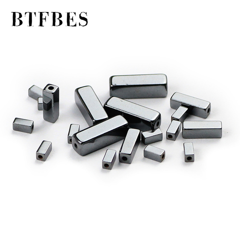 BTFBES Cube Hematite Beads Black Natural Stone Charm rectangle Loose Beads For DIY Necklace Earring Woman Gift Jewelry Making ► Photo 1/5